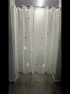 1pc Cute Star and Moon Galaxy Kids Shower Curtain Funny Cartoon Waterproof PEVA Bathroom Decor