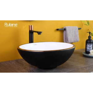 Rubine SPIN 40B Countertop Round Ceramic Basin