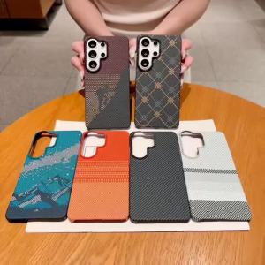 szhaiyu | Kevlar Pattern Leather Phone Case for Samsung Galaxy S26 S25 S23 S22 Ultra S24 Plus A57 A56 A55 A17 for Magsafe Magnetic Cover