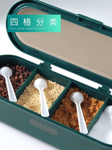 HOMEKING | Kitchen Seasoning Storage Box Organizer With Lid Cover Storage Seasoning Box Combination Set Household