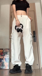 Baggy Jogger High Waist Cargo Pants For Women Wide Leg Loose Casual Trousers