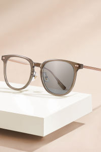 Photochromic Fashion Large Frame Myopia Glasses with Graded 0-400 for Men Women Eyeglasses for Nearsighted Eyeglass Multi-coated Lens(HMC)