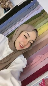 Others Muslim - Kerudung pashmina - pasmina jersey meleyot - pashmina panjang 180x60cm - hijab pashmina - kerudung viral tiktok 2023
