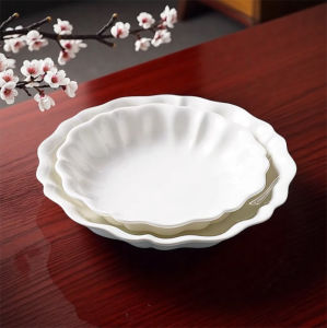 Bát Đựng Súp Bằng Gốm Sứ Tròn Màu Trắng Nguyên Khối Không Đều Hình Hoa Sen Dùng Trong Nhà Hàng Và Khách Sạn