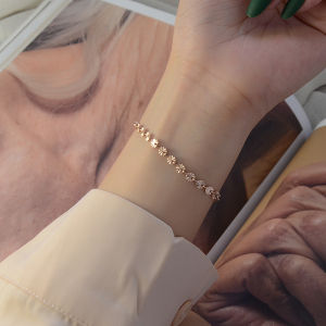 BESFOME Non Tarnish Titanium Steel Fashion Trend Personalized Versatile Embossed Ripples 18k Gold Bracelet For Women