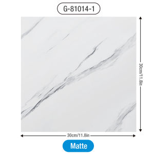 12pcs PVC Peel Tiles Sticker Waterproof Bathroom Floor Tiles Sticker Simulated Marble Adhesive Wallpaper Laminated Floor Sticker