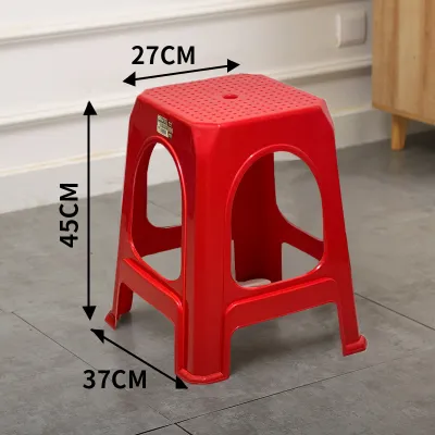 Economic Plastic Stool Thickened Home Use Bathroom Anti-Slip Dining Table Chair Simple Modern Style for Adults without Brand