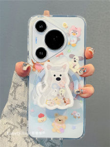 Huawei Pura70 Pro+ New Model Phone Case Korean Style Cute West Highland Shake Shake Stand Mate60 Pro+ New Magnetic Card Holder Mate40/50 pro Dual Layer P60 pro Womens Model