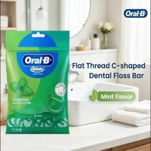 Tăm Chỉ Nha Khoa Oral-B Vị Bạc Hà Hình Chữ C Sợi Dẹt Làm Sạch Kẽ Răng Bền Không Bị Tắc Dùng Tại Nhà Cho Người Lớn