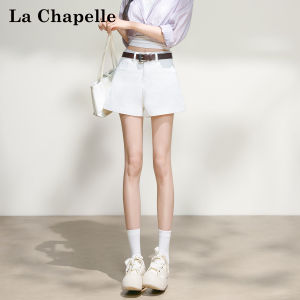 La Chapelle | Elastic Thin Waist Shaping Denim Shorts White