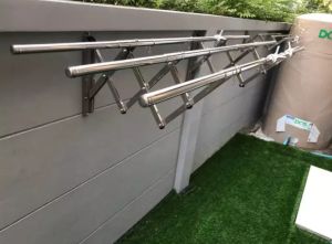 8cm ยาวพิเศษ สไลด์ได้ยาวเกือบ 2 เมตร ห่วงแขวน 10 ชิ้น ราวตากผ้า ราวตากผ้าติดผนัง ราวตากผ้าติดผนังสแตนเลส ราวตากผ้าคอนโด คุณภาพชายและราคาบริหาร