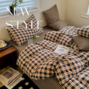 Vỏ Chăn kẻ sọc cổ điển Vỏ chăn đơn/Nữ Hoàng/Vua/siper vua có khóa kéo Vỏ chăn bông bằng vải bông giặt