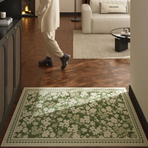 Vintage Floral Non-slip Easy-clean Green Door Mat