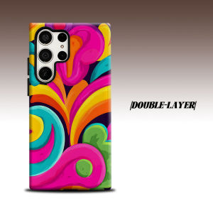 BILIBILI | neon psychedelic swirl For Samsung Galaxy S26 S25 S24 A56 A36 Dual Layer Luxury Fashion Full Lens Protective Case