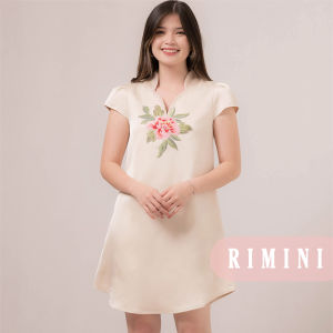 RIMINI- Dress Perempuan Gaun Satin Midi Cheongsam Imlek Merah XS-3XL - Aiming Dress 85887