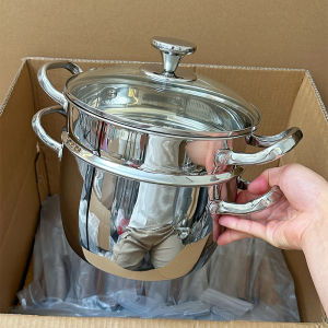 Deepened Three-layer Food Grade 316 Stainless Steel Cooking Pot Steamer Combo Induction Ready Kitchen Soup Pot by BaiChang