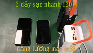 ( Tặng Cáp Nhanh )năng lượng mặt trời Sạc dự phòng 90000mAh Hỗ Trợ Sạc Nhanh 120W Pin Dung Lượng Lớn 4 dây