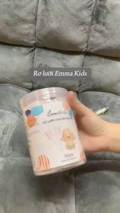 (HoảTốc1h) Rơ lưỡi cho bé Emma Kids cao cấp tăm bông tưa lưỡi hộp 30 que - Chính hãng