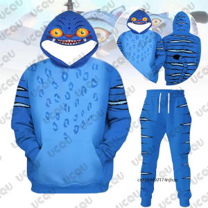 2026 Mens Tracksuit Kpop Demon Hunter Derpy Tiger Print Autumn Winter Long Sleeve Hoodie+Trousers Sets Casual Suit 2 Piece Sets