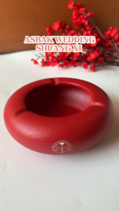BD Asbak Souvenir Pernikahan Wedding Sangjit / Asbak Shuang Xi Merah Perlengkapan Sangjit WED157
