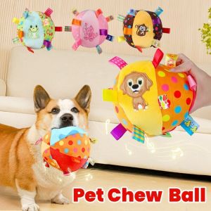 Pet Dog Toys Colorful Plush Bell Ball Toys Sounding Interactive Chew Toys Teeth Grinding Toys Cat Toy