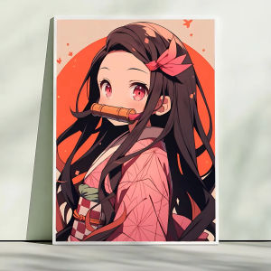 Bandai | 5D DIY Diamond Painting Kit Demon Slayer Nezuko Anime Art Full Drill Rhinestone Mosaic Wall Decor Gift for Home Frameless