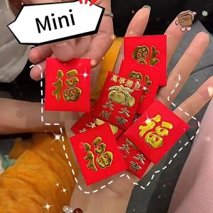25pcs/set Mini New Year Red Bag 2023 Creative Coin Envelope Small Red Bag for Chinese New Year Wedding