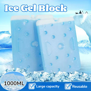 1000ML Reusable Ice Gel Block Lunchbox Cooler Food Storage Blue Gel Ice Brick Large Flat Ice Pack