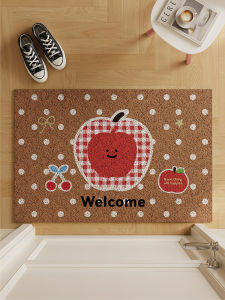 Modern Simple Style Door Mat Outdoor Entrance Rug Red Cute Dustproof Wear Resistant Cuttable Doorway Floor Mat PVC Material