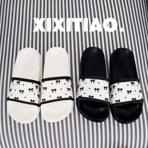 Xixitiao Polka nơ chấm bi kỳ nghỉ cô gái du lịch sinh viên Dép Mùa Hè cô gái Trái Tim Nhà đế mềm cá tính Xăng đan đi biển