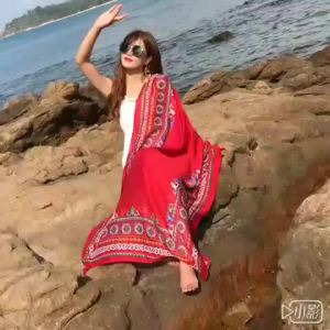 Fashions 90x180cm Twill Cotton Pareo Beach Cover-Ups Women Large Beach Dress Bikini Bathing Swimwear Cover Up Sarong Wrap Scarf
