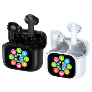 Touch Control LCD Screen Earphone Bluetooth-Compatible 5.4 IPX5 Waterproof Bass Stereo Ear Buds With Mic for Android & iOS