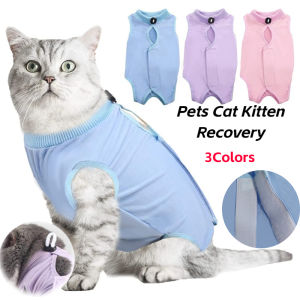 Cat Recovery Suit Kitten Surgical Full Bodysuit for Abdominal Wound Protector Anti Licking Male & Female Pets Clothing