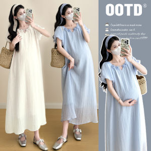 Đầm Thai Đẹp Mềm Mại Tencel Hoa Dài Trung Bình