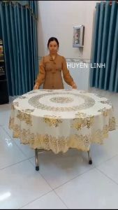 Khăn trải bàn tròn 180cm 150cm dùng cho bàn tròn 12m 1m