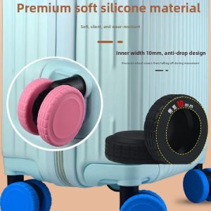 2025 Upgraded Full Cover Silicone Luggage Wheel Protector Cover Anti-Loss Wide Side Bag Silent Wheel Hub Cover Bag Accessories