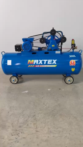 ปั้มลมสายพาน รุ่นท๊อป ปั๊มลมสเปคสูง MaxTex (ของแท้) 300ลิตร 4แรงม้า 3สูบ ชุดอุปกรณ์  รับประกัน2ปี ลมแรง เติมลมรถใหญ่รถเล็ก ระบบตัดเองอัตโนมัติ ไฟบ้าน