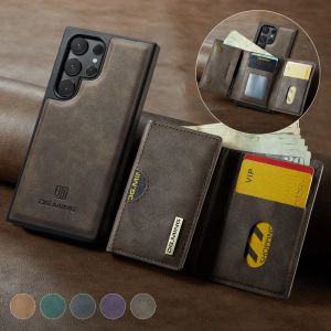 Detachable Magnetic Wallet Case For Samsung Galaxy S26 Ultra S25 Edge S24 S23 S22 Plus S21 For Magsafe RFID Blocking Card Cover