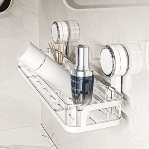 Suction Cup Bathroom Shower Gel Storage Rack Without Punching Sink Rack Washroom Wall-mounted Cosmetics Storage Rack