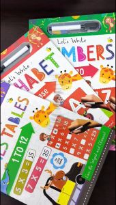 Activity Book Lets Write & Learn Alphabet | Times Tables | Numbers (Wiped and Cleaned)