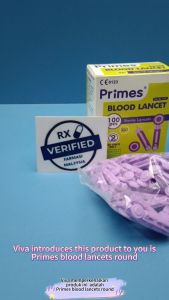 Primes Blood Round Lancets 30g Prime Care purple lancet glucose Darah Glukosa Bulat Rata 葡萄糖血平圆刺针