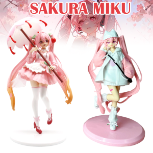 Bandai | Taito Amp Hatsune Miku Sakura Cherry Colored Dress Anime Figure Miku Sakura Dress Figure PVC Model Gifts Collections Figurine