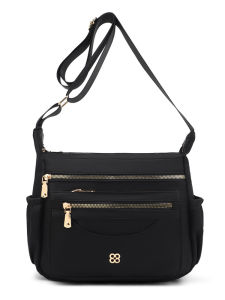 New Womens Large Capacity Multi-Layer Crossbody Shoulder Bag Casual Waterproof Backpack Nylon Strap Zipper Closure Soft Fabric