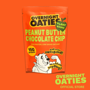 Overnight Oaties Peanut Butter Chocolate Chip Plant Based Protein Overnight Oats Oatmeal Snack