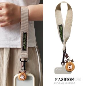 Zengge Wide Version Outdoor Sports Mobile Phone Lanyard Durable Nylon Wrist Strap Mens Style New Creative Grey Braid Line