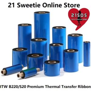 [1 roll] Premium Thermal Transfer Wax Ribbon 64mm x 70m ITW 64x70 Korea Brand TTR B220 S20 for Barcode Printer Label Sticker Tag Print Half Inch Core Inked Side Face Wound Out ISO Quality Proven Carbon Ribbon 高级蜡基碳带