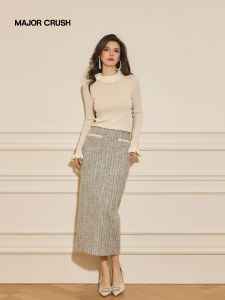Elegant French Style Slim Knitted Suit Pearl White