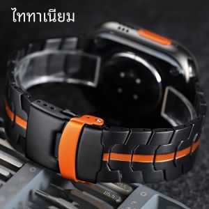 สายไทเทเนียมสำหรับแอปเปิ้ลวอทช์อัลตร้า 3/2/1 49 มม.46 มม.45 มม.44 มม.42 มม.โลหะธุรกิจสร้อยข้อมือสำหรับไอวอทช์ ซีรีส์ 11 10 9 SE 3