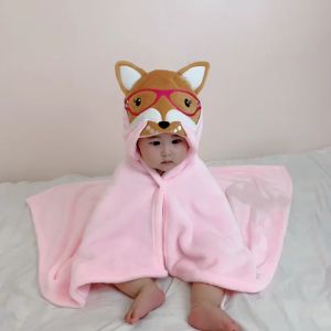 ผ้าห่อตัวเด็ก ผ้าเช็ดตัวเด็ก ผ้าคลุมอาบน้ำเด็ก ผ้าเช็ดตัวเด็กมีหมวกคลุม ผ้าคลุม มีกระดุมติด สินค้าพร้อมส่งในไทย