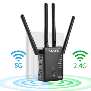WAVLINK Kích Sóng Wifi 4 râu tốc độ cao 1200Mbps Bộ mở rộng phạm vi không dây băng tần kép có độ lợi cao Mở rộng sóng Wifi Tăng cường mạng Wifi